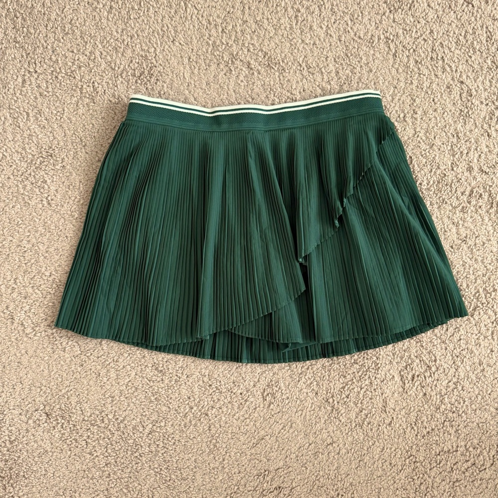 Wilson Pleated Wrap It Up Dark Green Tennis Skirt Size Large